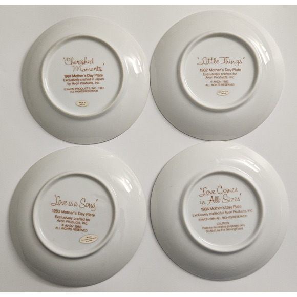 Set of 4 Mother’s Day Mini Collector Plates 1981–1984 American Greetings 5" - Picture 2 of 6
